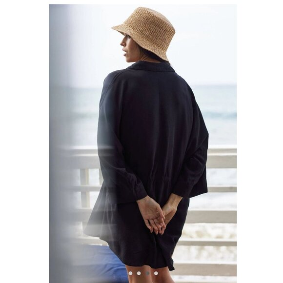 L*SPACE Pacifica Tunic Button Down Swim Cover Up in‎ Black Size XS / Small - Picture 2 of 12